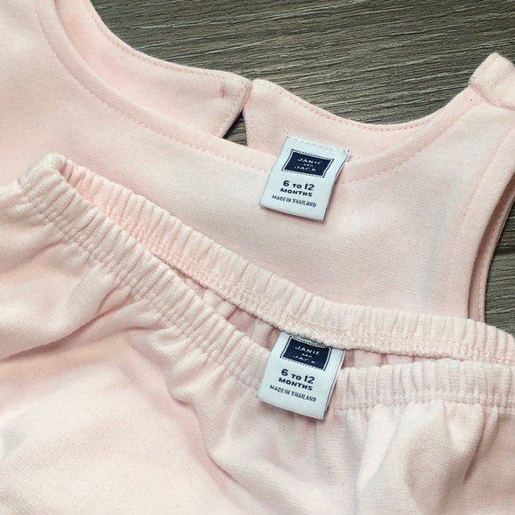 Janie And Jack Blush Pink Bow Easter Dress With Bloomers Baby Girls Size 6-12 M - Picture 4 of 7